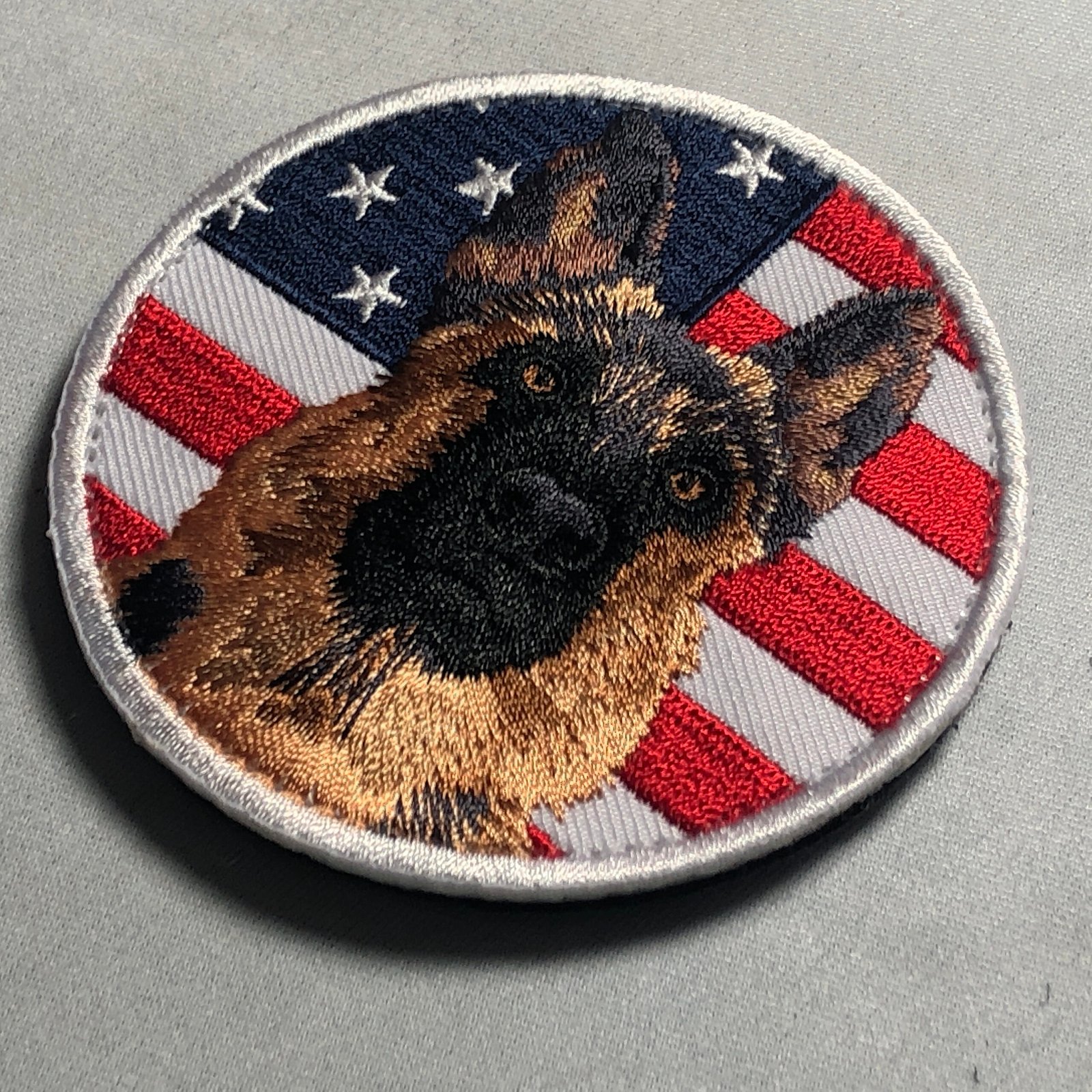 ROUND GSD German Shepherd USA flag Patch Morale Deutscher Schaeferhund K9 Sheepdog dog training K-9 Canine American Flag tactical bag vest
