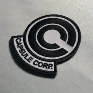 Black CAPSULE Corp. Morale Patch: Movie Emblem for Cosplay Uniform Jacket Mask Airsoft Comicon - Hook and Loop or Iron-On