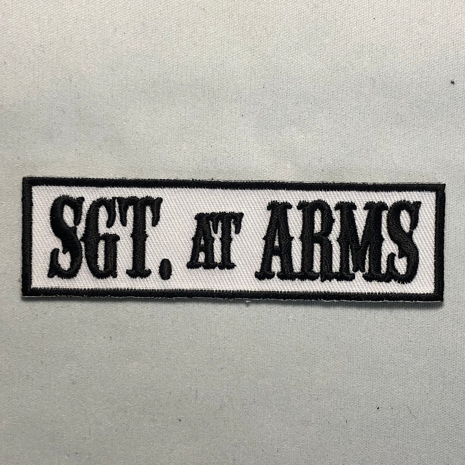 Sergeant at Arms motorcycle club Patch Iron On Biker Leather Vest Tire Harley mc enforcer president rank sgt.