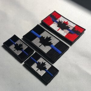 SUBDUED BLUE Line Canadian flag Embroidery Maple leaf Tactical Patch Morale Army vest shoulder Canuck ifak bag law Police enforcement