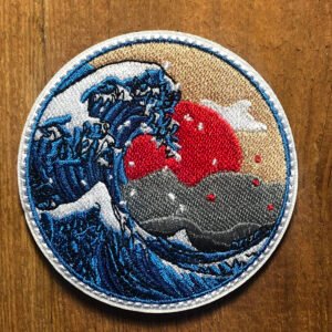 The GREAT WAVE off KANAGAWA Patch Morale Japan Emblem Japanese The Wave Art of Tsunamis Hurricane Nippon Hokusai
