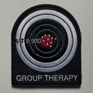 GROUP THERAPY Target Shooting range Bag Army Patch Morale Tactical Uniform Badge Bag Vest Airsoft meme funny badge Shooter Crosshair Bullet