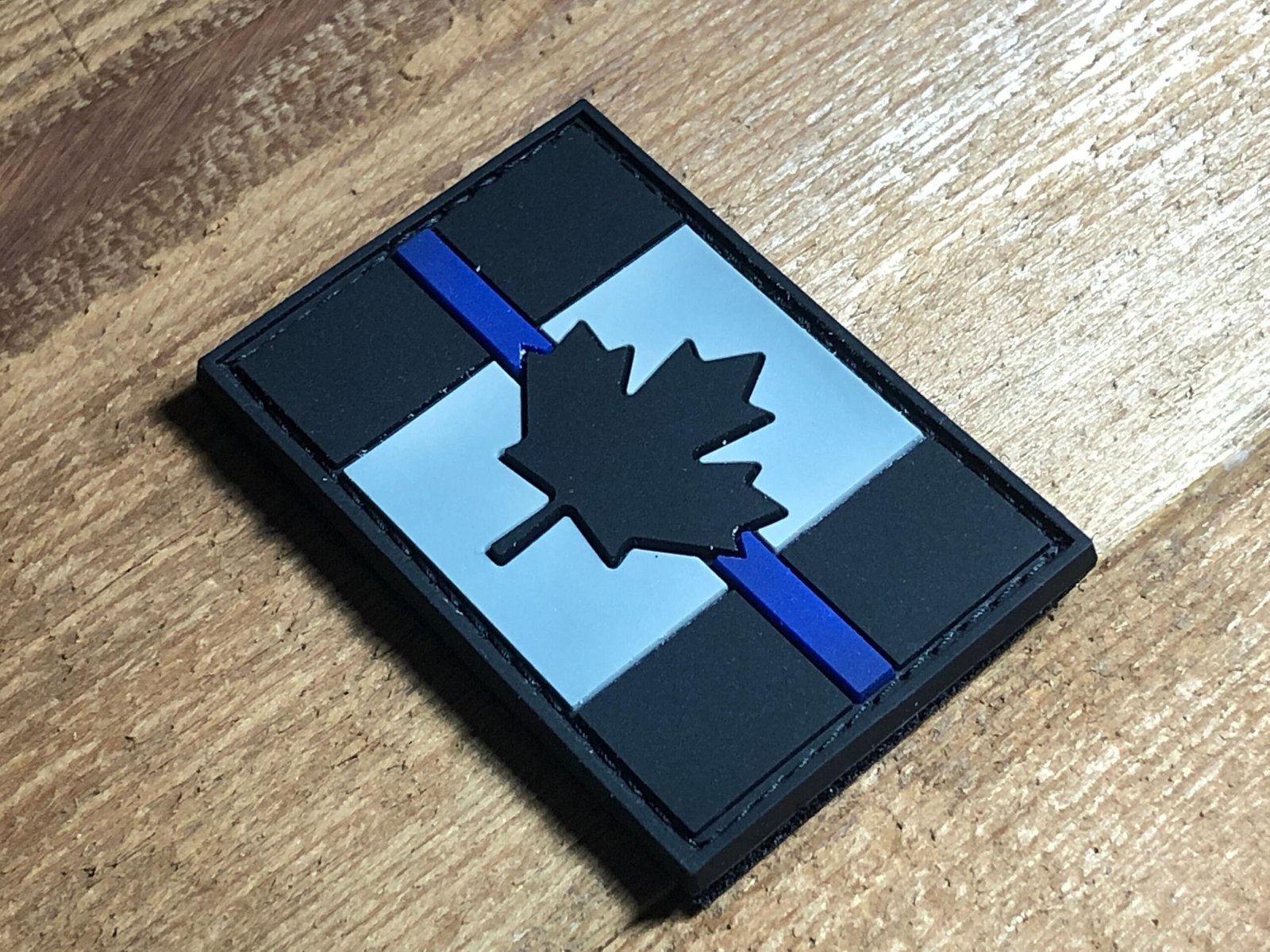 PVC SUBDUED BLUE Line Canadian flag pattern Maple leaf Tactical Patch Morale Army vest shoulder Canuck ifak bag law Police enforcement