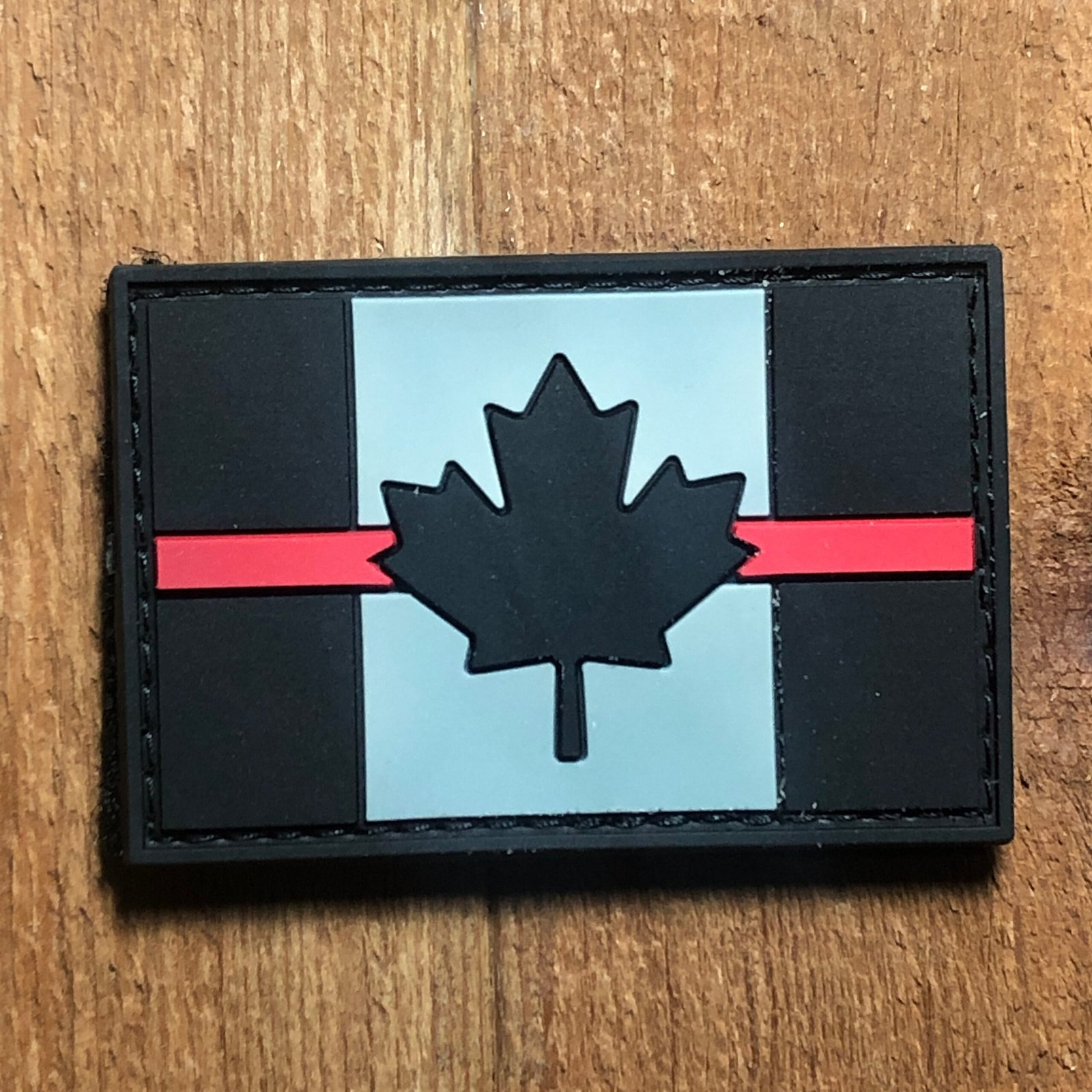 PVC SUBDUED RED Line Canadian flag pattern Maple leaf Tactical Patch Morale Army vest shoulder Canuck ifak bag medic firefighter paramedic