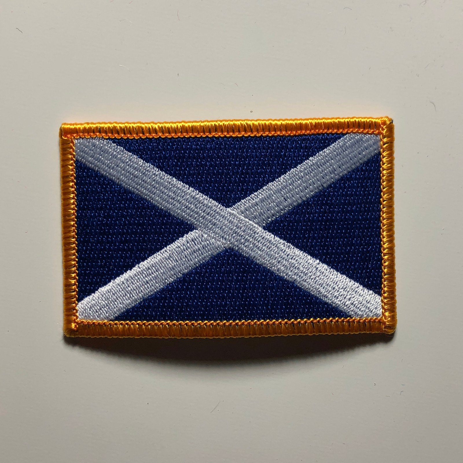 The flag of Scotland Scottish Gaelic bratach na h-Alba Scots Banner o Scotland St Andrew’s Cross Saltire national iron on patch morale