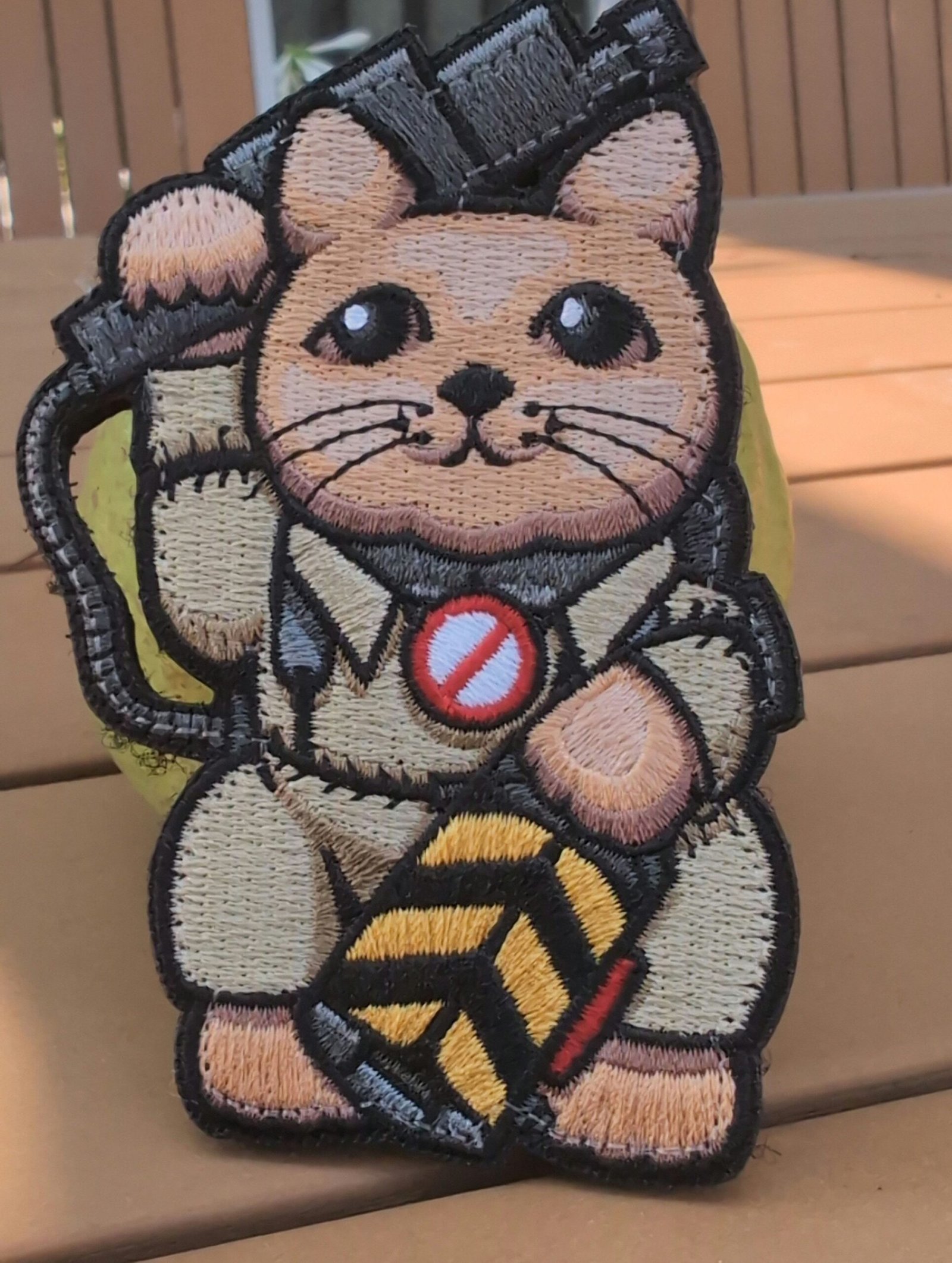 Lucky Cat Maneki Neko Mashup embroidery patch morale movie Stantz Sprengler Zeddemore Venkman Who you gonna call pussy