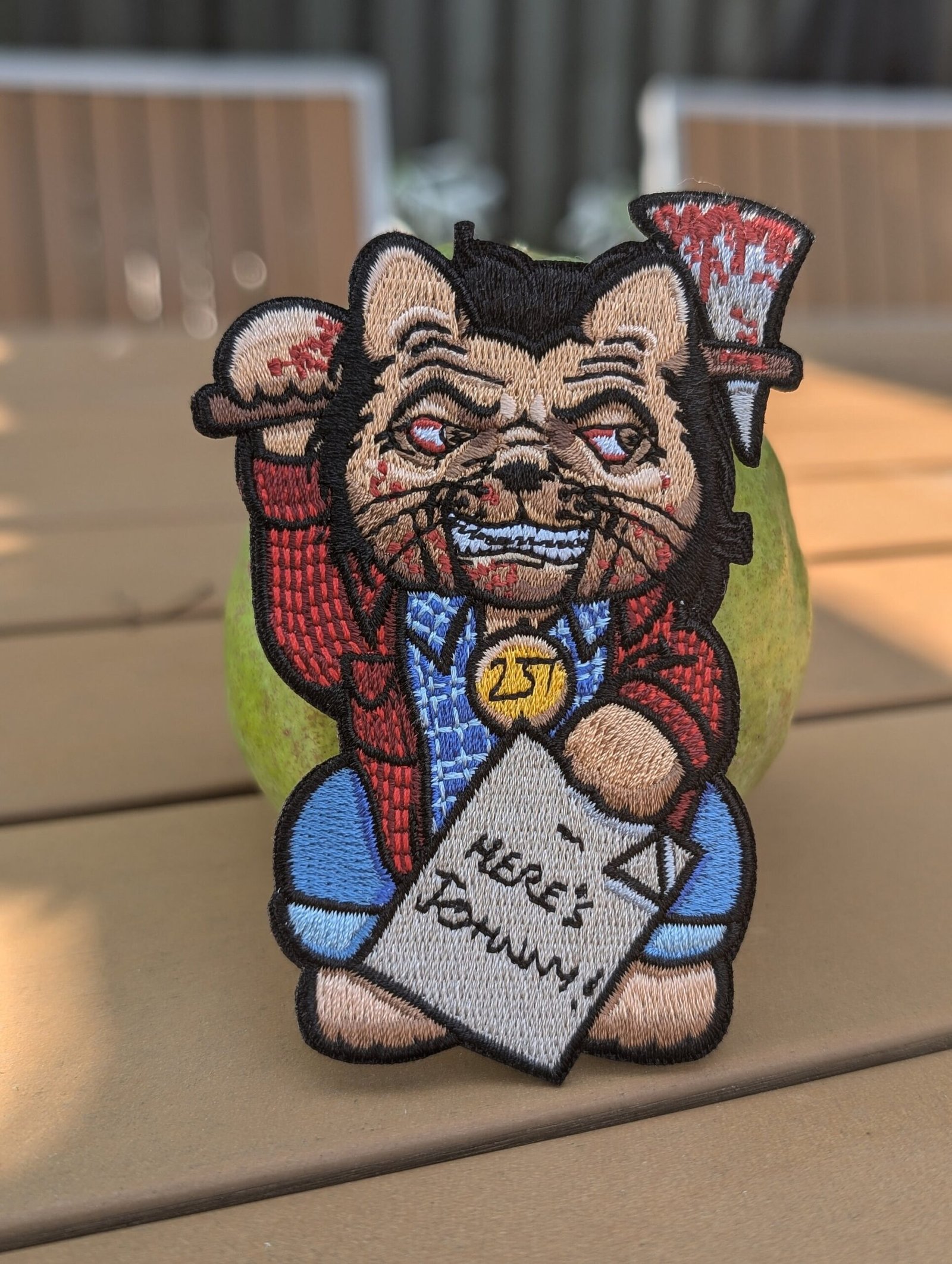 The SHINING Jack Nicholson Torrance Lucky Cat Maneki Neko Mashup embroidery patch morale hook loop movie Stephen King Kubrick Ax