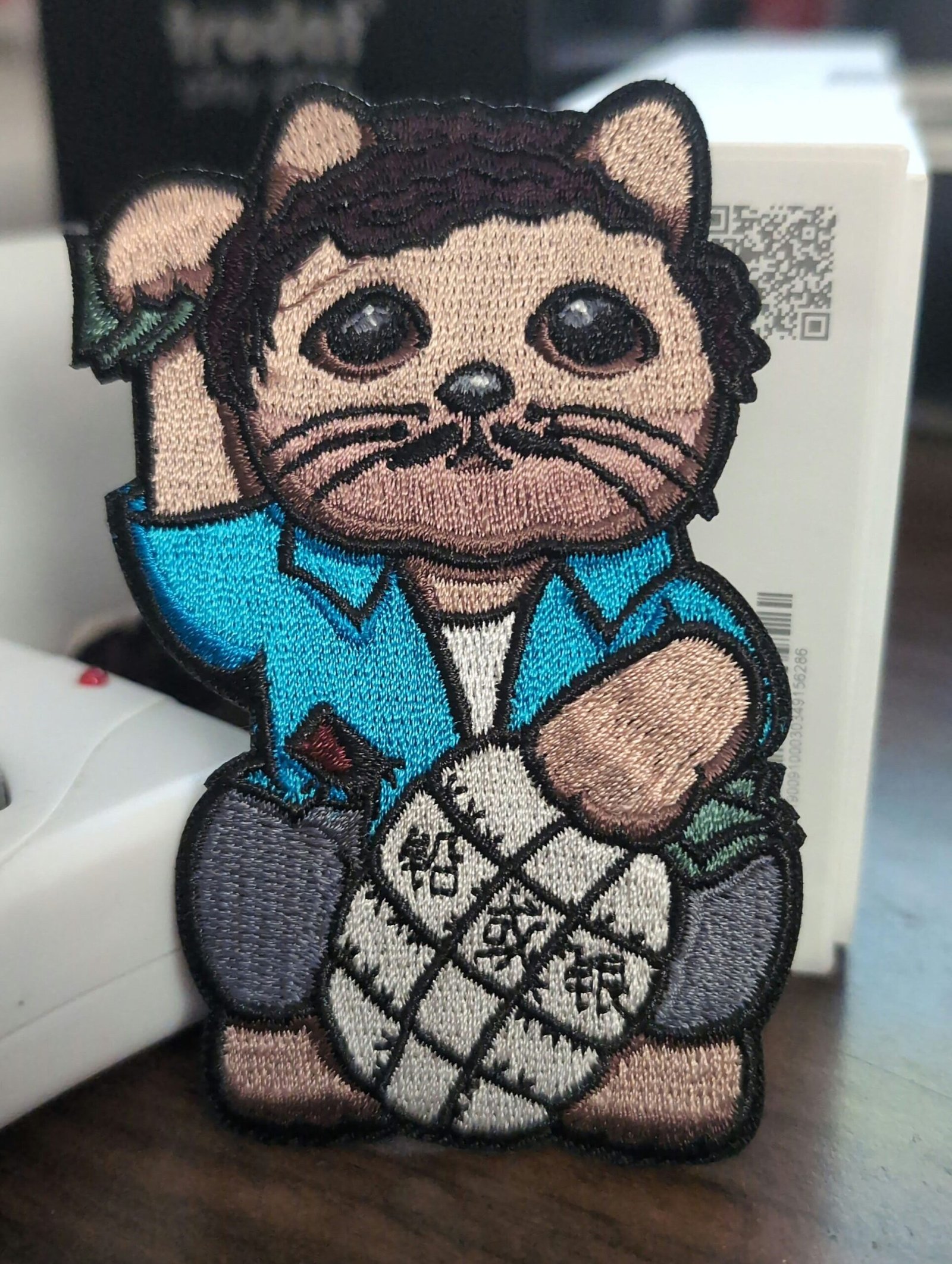 PABLO ESCOBAR NARCOS Lucky Cat Maneki Neko Mashup embroidery patch morale hook and loop drug kingpin lord plata o plomo Colombia Mexico