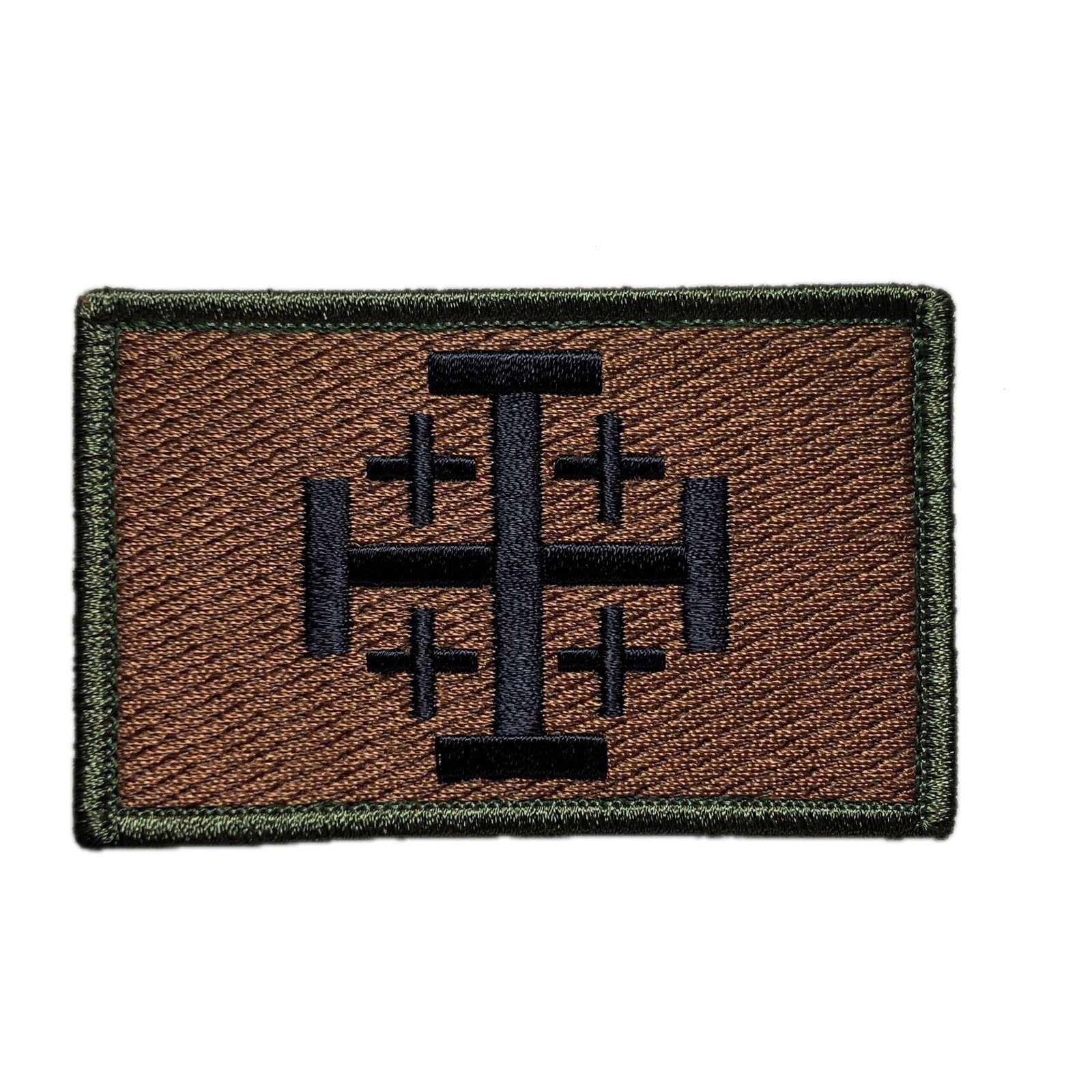 JERUSALEM CROSS Flag Patch Morale Five-fold Cross and Crosslets Heraldic Christian emblem coat of arms Jerusalem Ancient symbol Greek - Image 8