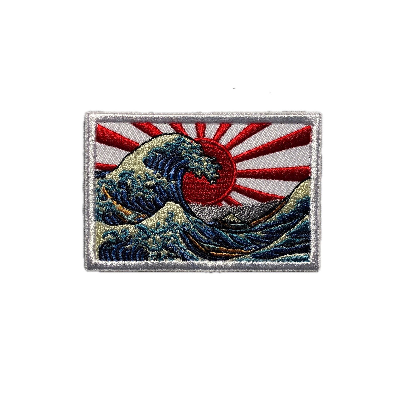 The GREAT WAVE off KANAGAWA Morale Patch - Japanese Emblem - The Wave Art of Tsunamis, Hurricanes - Nippon Hokusai Dekai Japanese Sun - Image 3