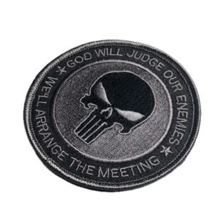 God will Judge Our Enemies We'll Arrange the Meeting Patch Morale Skull Army Tactical Embroidery Morale Iron on uniform bag vest punishe