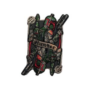 HUNTER Jolly roger flag embroidery patch Morale star card Mandalorian Army Swords Skull and Crossbones Pirates wars