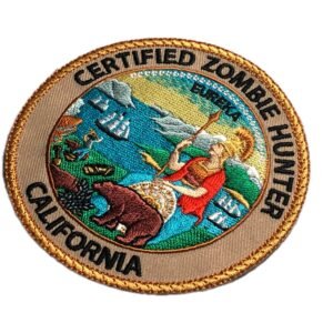 CALIFORNIA Certified ZOMBIE Hunter Patch Morale Great Seal State of United States United usa Constitution funny meme ifak zombie corpse