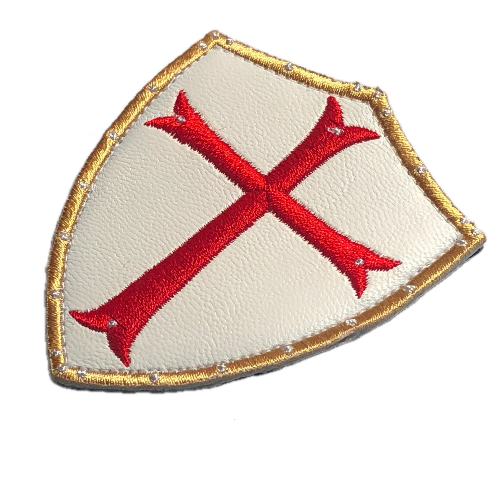 Crusader Templar 3d SHIELD KNIGHT Tactical keychain  Patch morale Cross God Wills It Christian Church conquer faux leather red white
