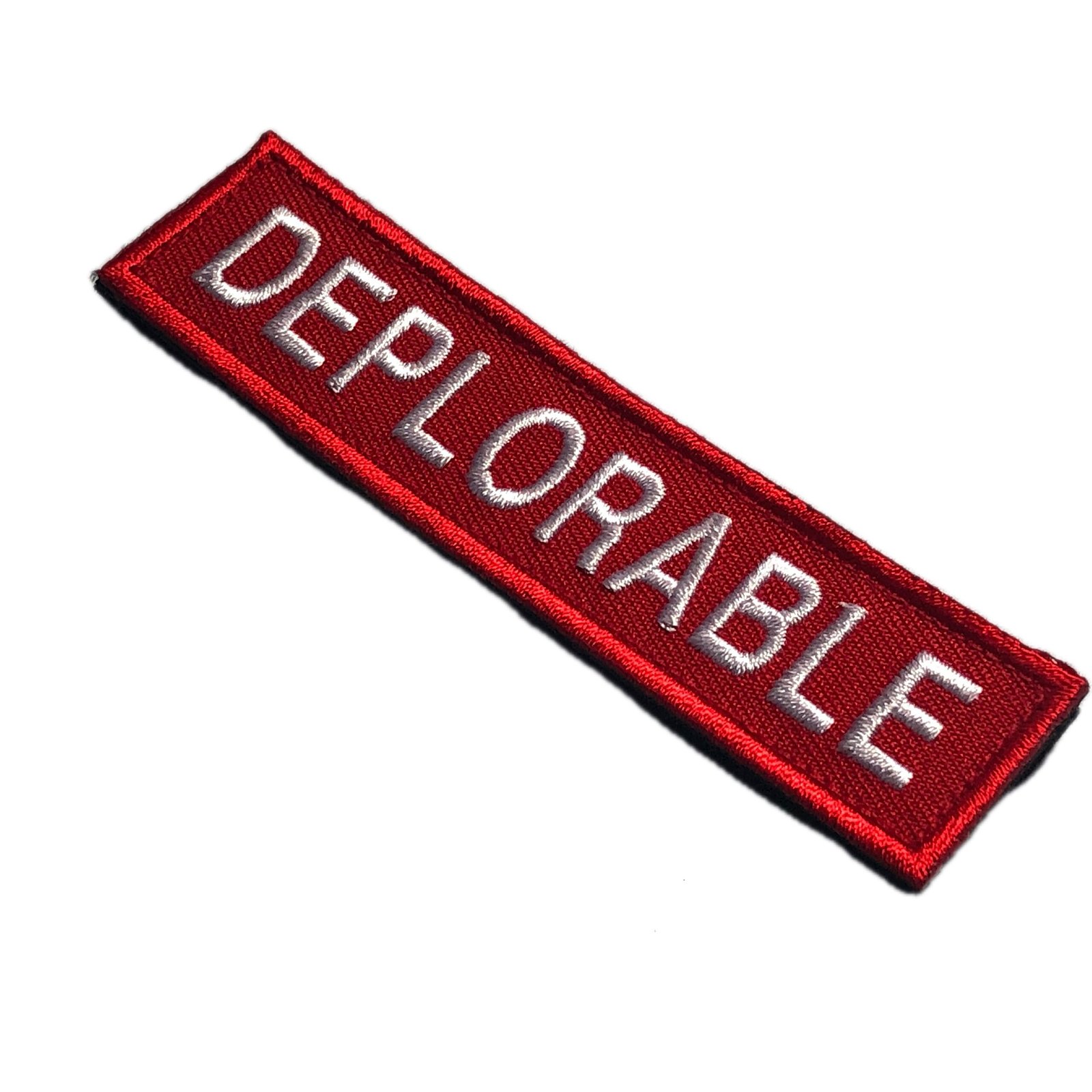 Red Tab DEPLORABLE Supporter Make America Great Again MAGA Donald Patch Morale USA President 2020 New Old Saying meme Clinton tactical trump