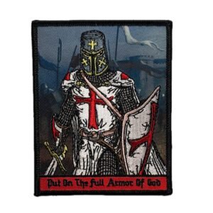 Put On The FULL ARMOR of God Tactical Patch Crusader Templar Cross Wills It Shield Christian Church Emblem in This Sign Thou Shalt Conquer