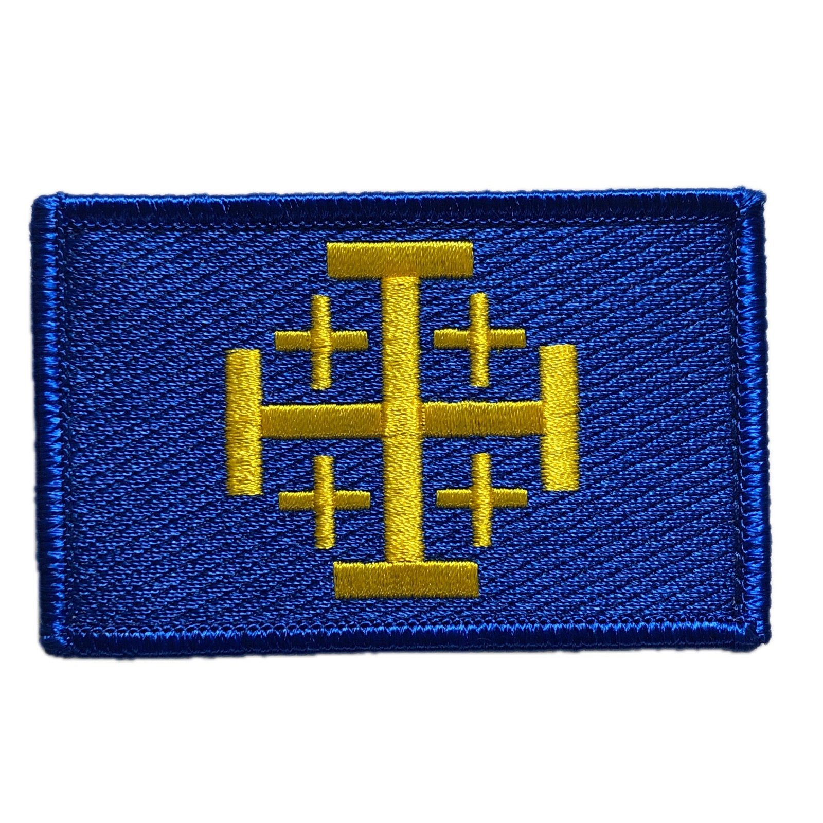 JERUSALEM CROSS Flag Patch Morale Five-fold Cross and Crosslets Heraldic Christian emblem coat of arms Jerusalem Ancient symbol Greek - Image 10