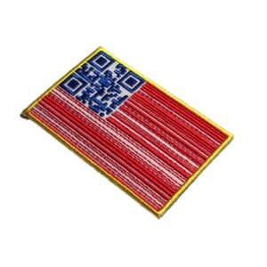 QR CODE Proud American USA flag Patch Morale  readable scan star and stripes digital American unique novelty Tactical Army badge shoulder