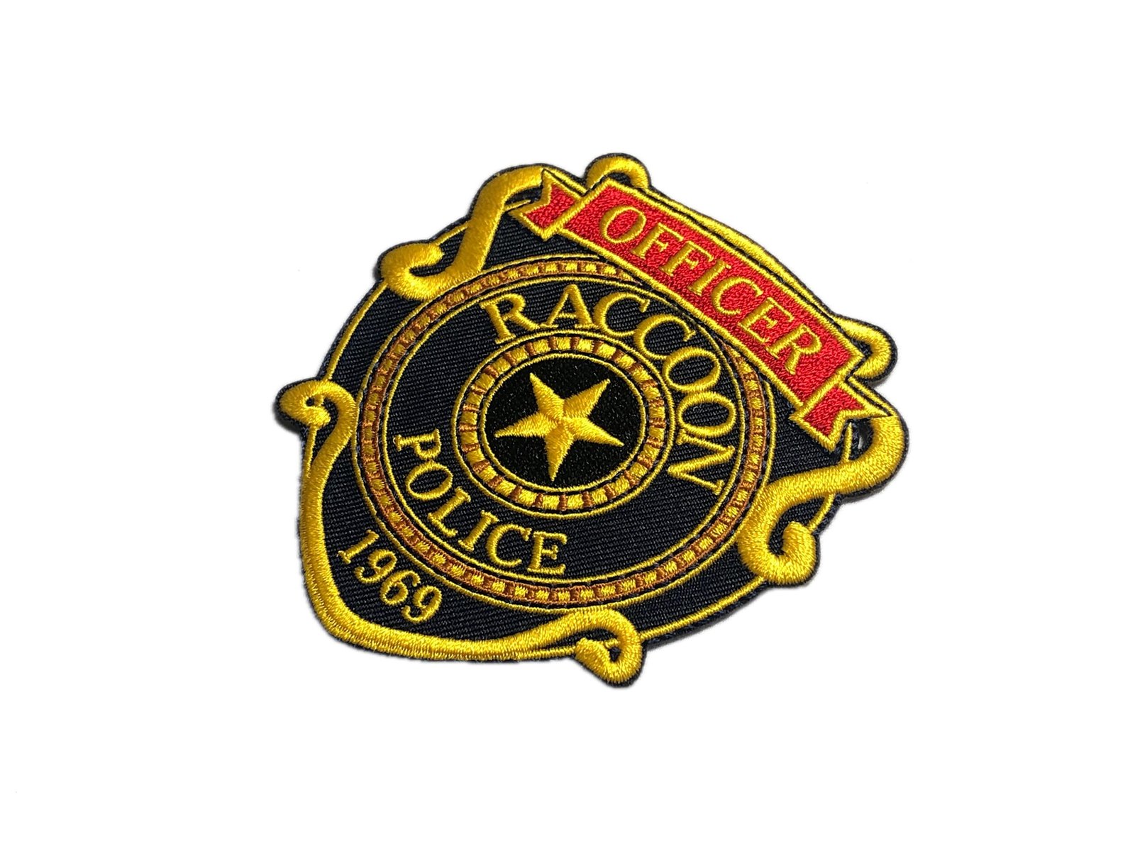 Officer RACCOON POLICE BADGE Blue or black Patch Morale embroidery Tactical uniform Costume Resident evil rpd Movie Cosplay shirt jacket