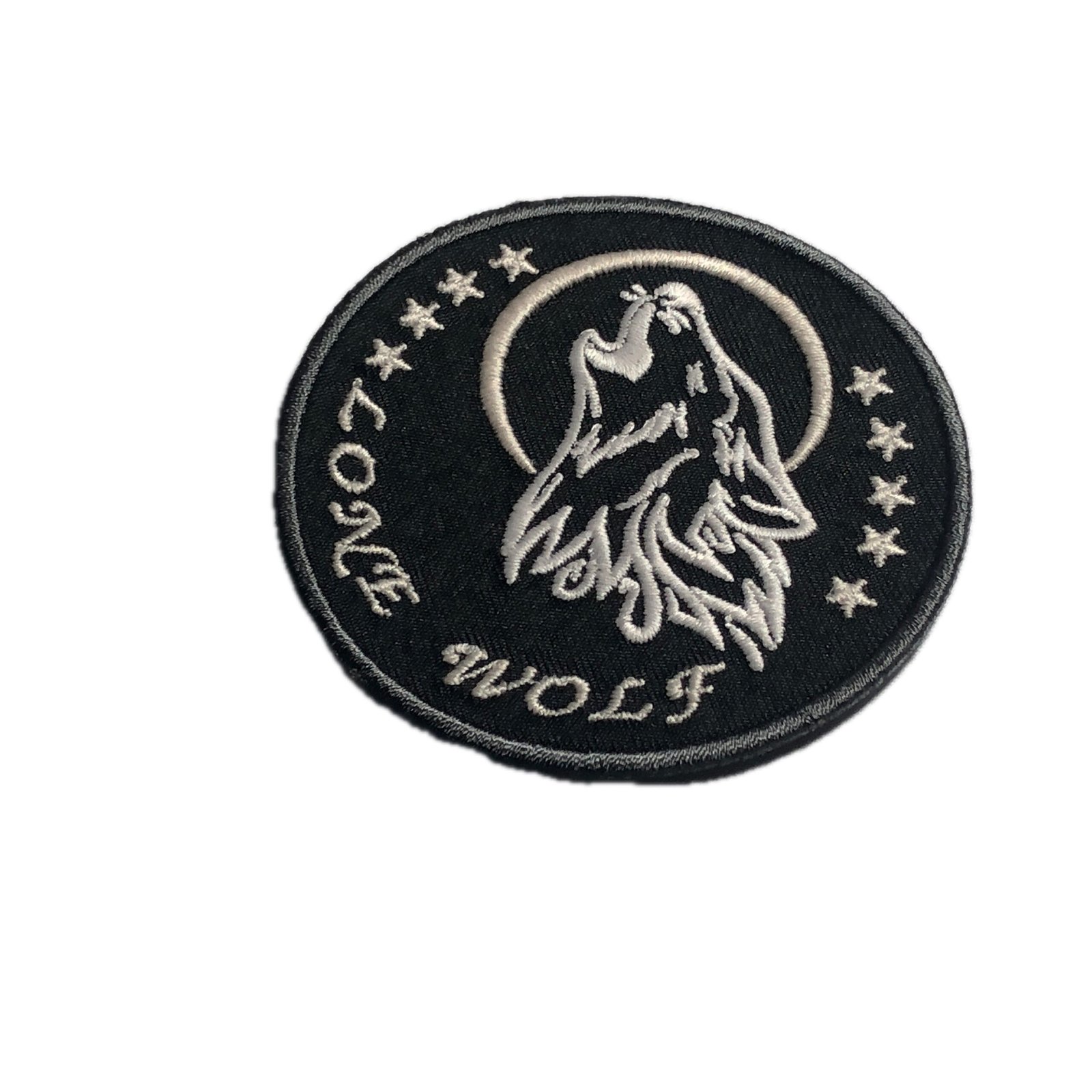 LONE WOLF Glow in the Dark Race Bike Motorcycle Morale Iron-On Patch – Embroidered Emblem