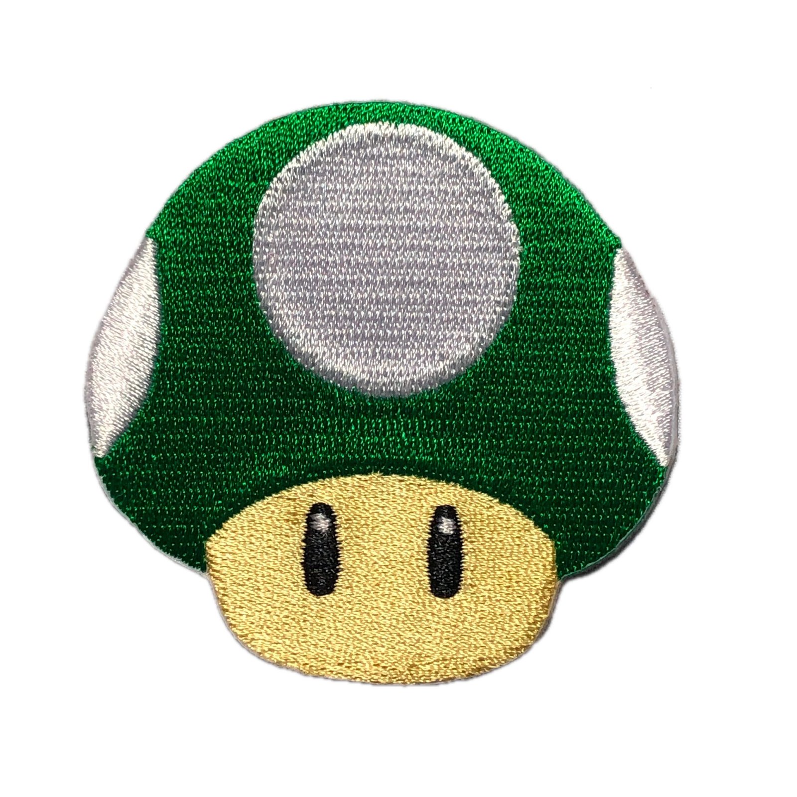 Mushroom Iron-On Patch - Embroidered Badge for Jackets - Applique with Hook and Loop - Power Up Mega Emblem - Image 3