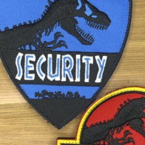 SECURITY Park Patch Morale Dinosaur Island Theme Park Movie Tyrannosaurus, Pterosaur Prop - Costume Uniform Cosplay - Hook and Loop Blue