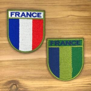 French flag shield subdued France patch Hook backing Morale funny bag vest uniform drapeau français tricolour Tricolore blue white red Army