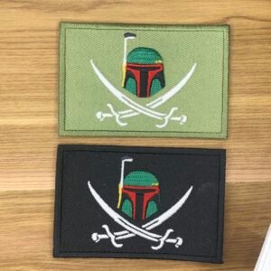 Jolly roger flag embroidery patch Morale Hunter star card Mandalorian Army Swords Skull Crossbones Pirates wars bucket tactical