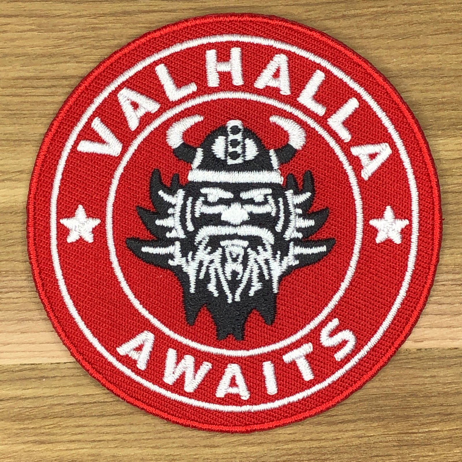 VALHALLA AWAITS Green Patch Morale Embroidery Norse Mythology Hall the Slain Odin Valkyrie Death Combat Scandinavia German Heaven tactical