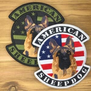 AMERICAN SHEEPDOG GSD German Shepherd usa flag Patch Morale Deutscher SchaeferHund dog training K-9 Canine American Flag tactical bag vest